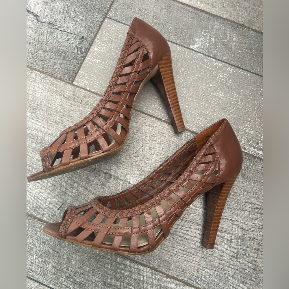 Colin Stuart brown leather heels.